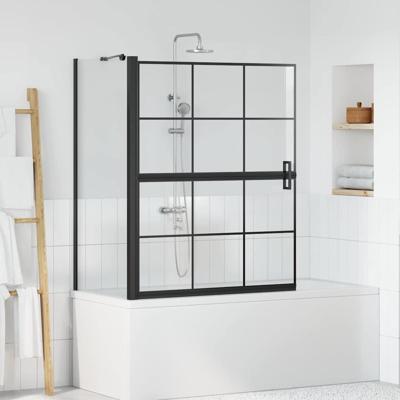 Bad Douche Scherm Zwart en transparant 100 x 67 x 129.5 cm