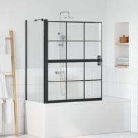 Bad Douche Scherm Zwart en transparant 100 x 67 x 129.5 cm