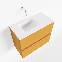 Toiletmeubel Mondiaz Ada | 60 cm | Meubelkleur Ocher | Lex wastafel Talc Links | Zonder kraangat