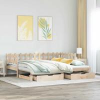 Slaapbank met onderschuifbed en lades zonder matras 90x190 cm