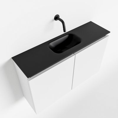 Toiletmeubel Mondiaz Ture | 80 cm | Meubelkleur Talc | Eden wastafel Urban Midden | Zonder kraangat