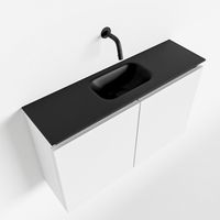 Toiletmeubel Mondiaz Ture | 80 cm | Meubelkleur Talc | Eden wastafel Urban Midden | Zonder kraangat