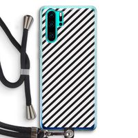 Strepen zwart-wit: Huawei P30 Pro Transparant Hoesje met koord