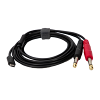 Hilec USB-C naar 2x 6,35mm jack male kabel 2m