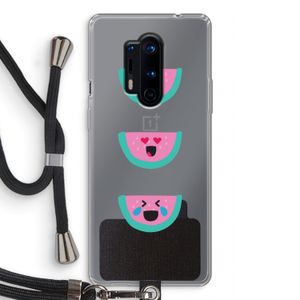 Smiley watermeloen: OnePlus 8 Pro Transparant Hoesje met koord