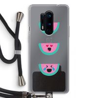 Smiley watermeloen: OnePlus 8 Pro Transparant Hoesje met koord