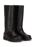 Dolce & Gabbana Kids bottines en cuir à logo DG - Noir