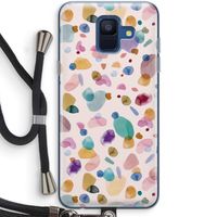 Terrazzo Memphis Pink: Samsung Galaxy A6 (2018) Transparant Hoesje met koord