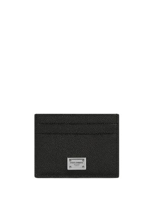 Dolce & Gabbana porte-cartes en cuir à logo - Noir