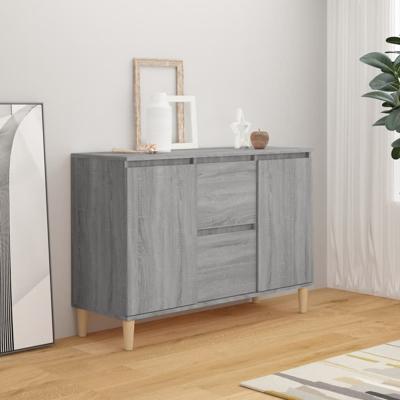 Dressoir 101x35x70 cm bewerkt hout grijs sonoma eikenkleurig