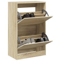 Schoenenkast 60x34x96,5 cm bewerkt hout sonoma eikenkleurig