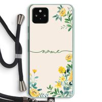 Gele bloemen: Pixel 5a 5G Transparant Hoesje met koord