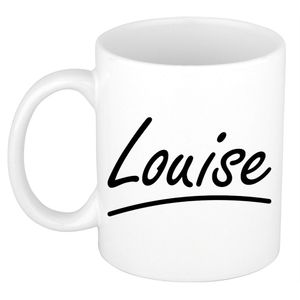 Naam cadeau mok / beker Louise met sierlijke letters 300 ml