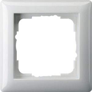 021103  - Cover frame 1-fold pure white glossy shatterproof, 021103