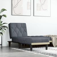 Chaise longue fluweel donkergrijs