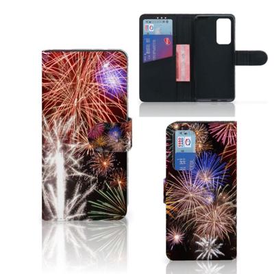 Huawei P40 | Wallet Case | met Pasjes | Vuurwerk