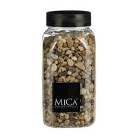 Mica Decoratie/hobby mini korrels/steentjes - bruin mix - 650 ml - Decoratie materialen