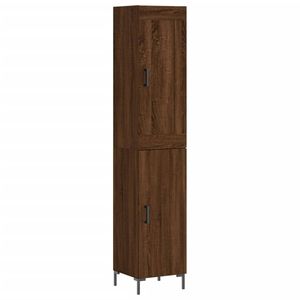 vidaXL Hoge kast 34,5x34x180 cm bewerkt hout bruin eikenkleur