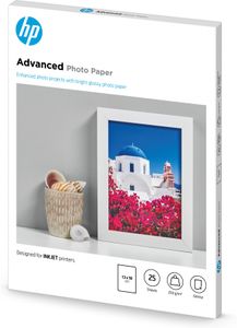 HP Advanced Photo Paper, glanzend, 25 vel, 13 x 18 cm randloos