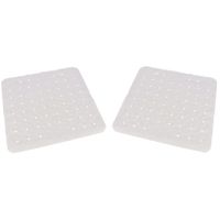 Set van 2x stuks witte anti-slip badmat/douchemat 54 x 54 cm vierkant