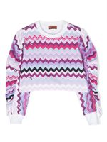 Missoni Kids sweat en coton à imprimé zig-zag - Rose - thumbnail