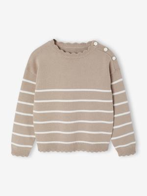 Sierlijke marinièretrui meisjes gemêleerd beige