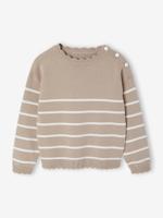 Sierlijke marinièretrui meisjes gemêleerd beige