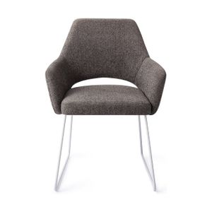 Jesper Home Yanai eetkamerstoel Amazing Grey slide white