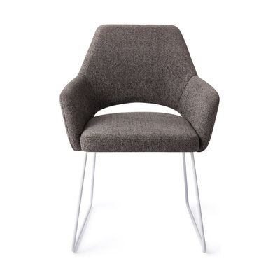 Jesper Home Yanai eetkamerstoel Amazing Grey slide white
