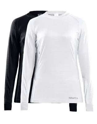 2-Pack Core Thermoshirt Lange mouw Dames - Warm thermisch ondergoed Ronde hals - Thermotrui