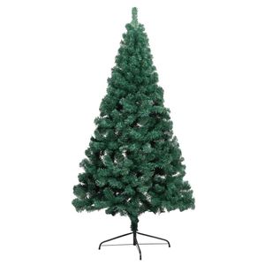 The Living Store Halfronde Kunstkerstboom - Groen - 95 cm Breedte - 48 cm Diepte - LED-verlichting - USB-aansluiting -