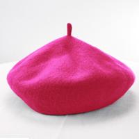 Vrouwen wol Vintage effen kleur Berets GLB (Rose rood)