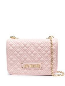 Love Moschino sac porté épaule à plaque logo - Rose