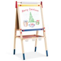 3-In-1 Tekenbord voor Kinderen Dubbelzijdig Stabord met Naturel Whiteboard