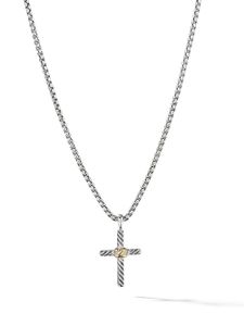 David Yurman collier Petite X Cross en or 14ct et argent sterling