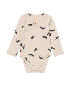 HEMA Newborn Meegroei Overslagromper Rib Met Bamboe Stretch Ecru (ecru)