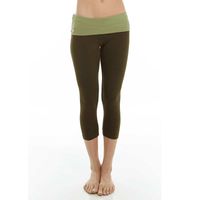 Yogabroek 'Nava' Mosgroen Tweekleurig Yogabroek 'Nava' Mosgroen Tweekleurig