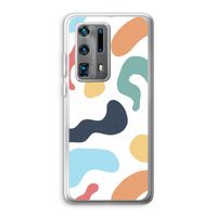 Memphis Shapes Blue: Huawei P40 Pro Plus Transparant Hoesje