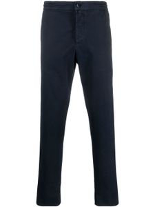 Kiton pantalon droit à taille mi-haute - Bleu