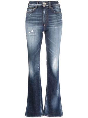 Philipp Plein jean à effet usé - Bleu