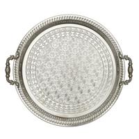 Home Deco Factory dienblad - sierlijk metaal - Rond - D42cm - Kaarsenbord