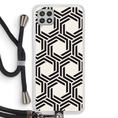 Geometrisch patroon: Samsung Galaxy A22 4G Transparant Hoesje met koord
