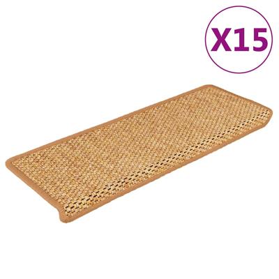 Trapmatten zelfklevend 15 st sisal-look 65x21x4 cm oranje