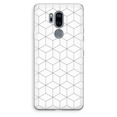Zwart-witte kubussen: LG G7 Thinq Transparant Hoesje