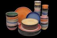 36 delige serviesset - 6 personen - meerkleurig - aardewerk - Fire style - Kade 171 - hip en trendy