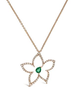 LEO PIZZO collier en or rose 18ct serti d'émeraudes et de diamants