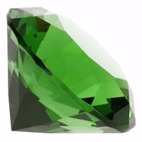 Groene nep diamant 5 cm van glas - thumbnail