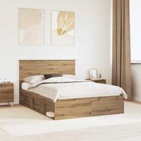 Bedframe Ambachtelijk eiken 140 x 190 cm Massief grenenhout