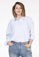Yoek Blouse big stripe | Blauw | Maat 54/56