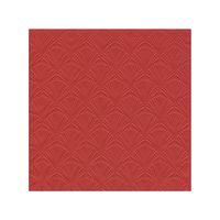 16x Luxe 3-laags servetten met patroon helder rood 33 x 33 cm - Feestservetten
